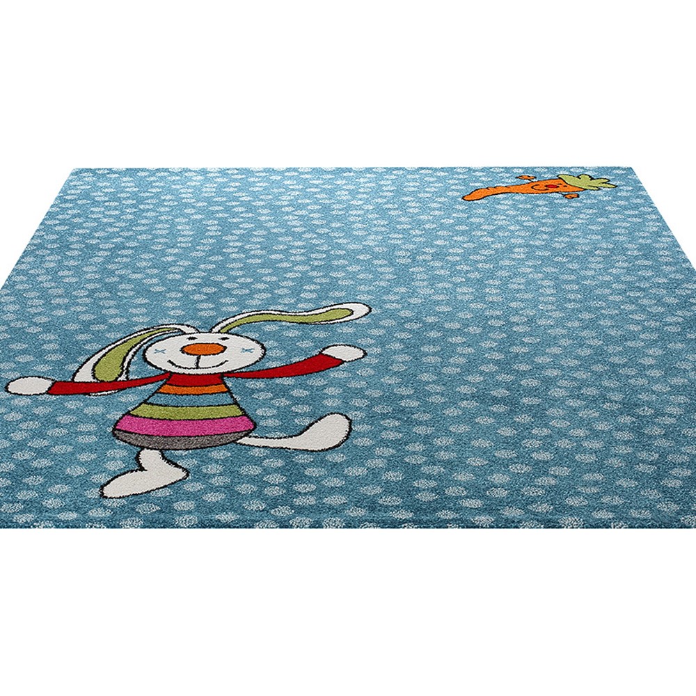 Rainbow Rabbit rug in Blue 0523 01